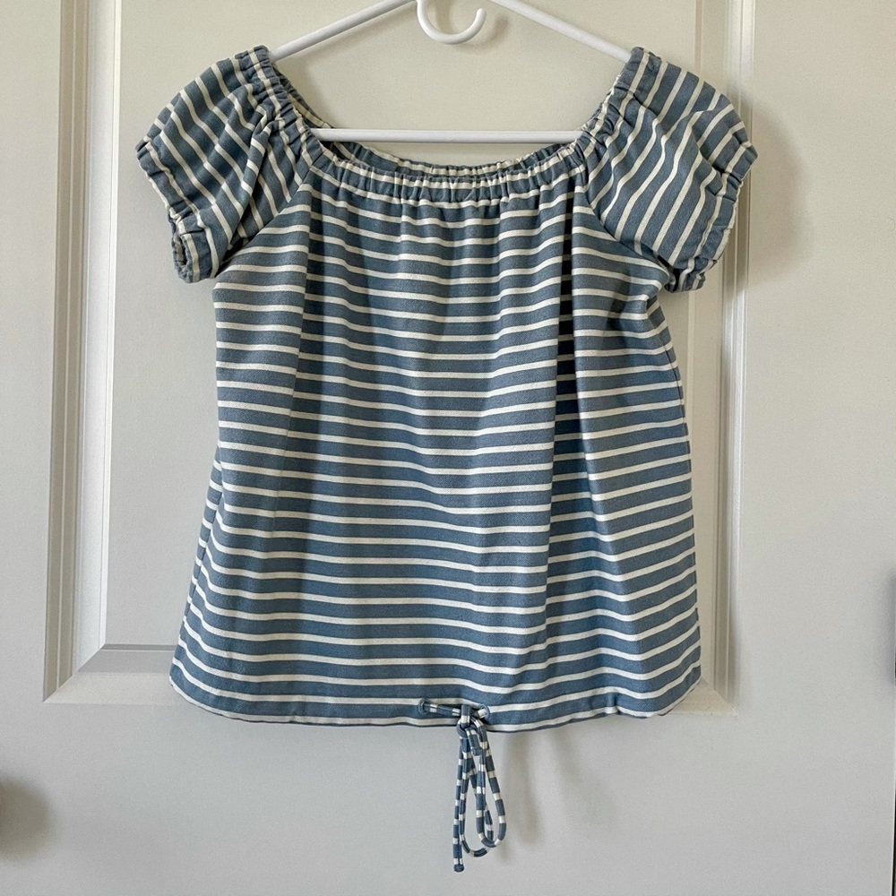 Madewell Off the Shoulder Striped Top S